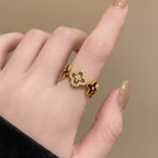 Lucky Star Clover Ring - Guided by Stars, Guarded by the Clover