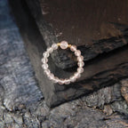 Bague en quartz rose naturel Amour et Paix
