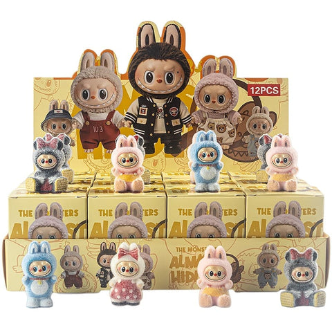12pcs/Full Box Mini Furry Labubu Blind Box