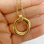 Vintage Double Circle Light Luxury Necklace, Elegant Daily Wear Jewelry