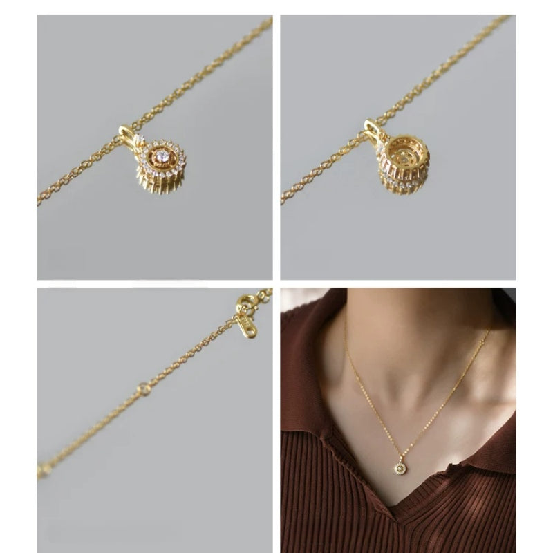 Lucky Compass Necklace | 60th Birthday Gift for Her in Silver & Gold