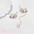 Boucles d'oreilles asymétriques en quartz rose, Princesse Conte de fées – Romance & Confiance