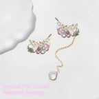 Boucles d'oreilles asymétriques en quartz rose, Princesse Conte de fées – Romance & Confiance
