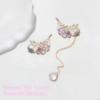 Boucles d'oreilles asymétriques en quartz rose, Princesse Conte de fées – Romance & Confiance