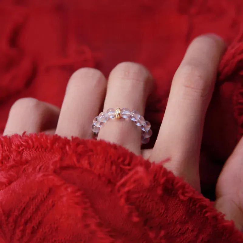 Natural Clear Quartz Power Luck Ring