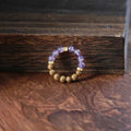 Bague Clam&Lucky en améthyste naturelle et bois d'agar