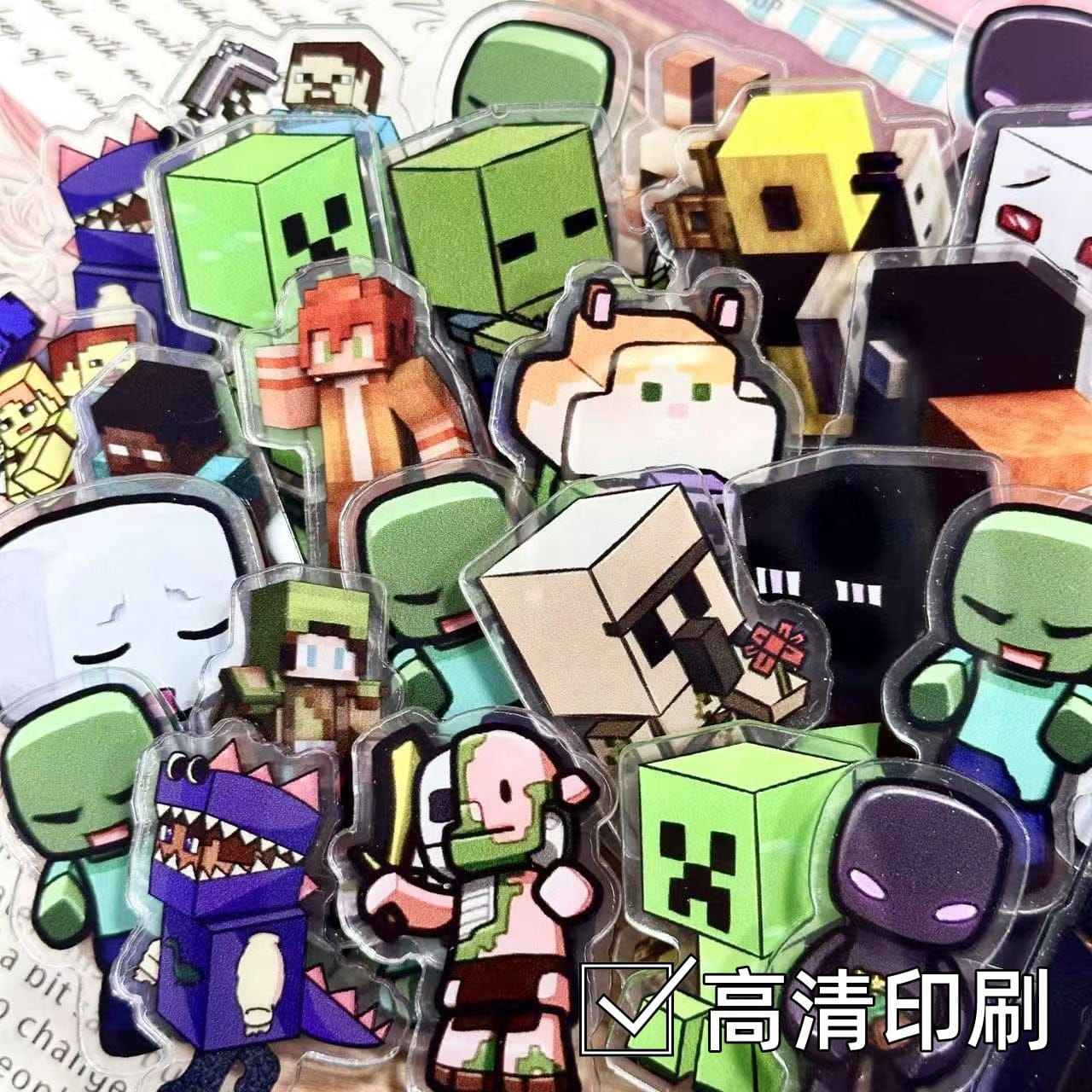 Minecraft 4cm Acrylic Charms for DIY match game-open in live