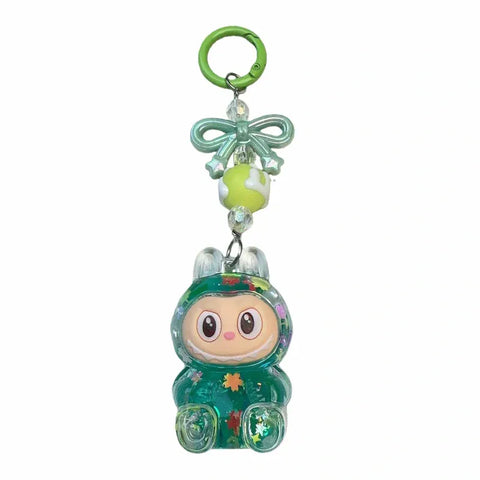 Bow Labubu Liquid Keychain