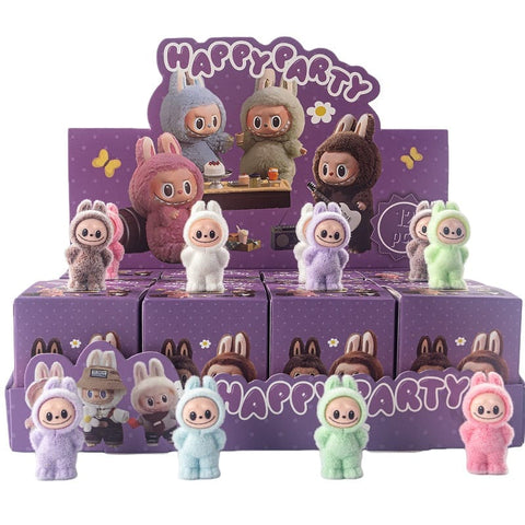 12pcs/Full Box Mini Furry Labubu Blind Box