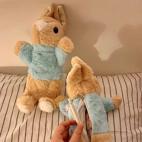 Furry Rabbit Pencil Bag Makeup Bag