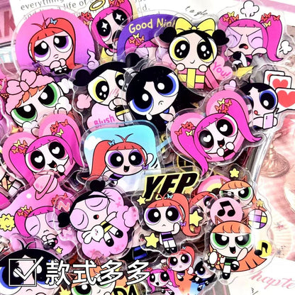 Power Puff Girls 4cm Acrylic Charms for DIY match game-open in live