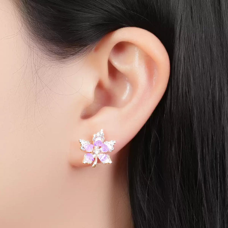 Maple Calm Natural Crystal Earrings