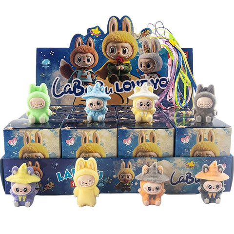 12pcs/Full Box Mini Furry Labubu Blind Box