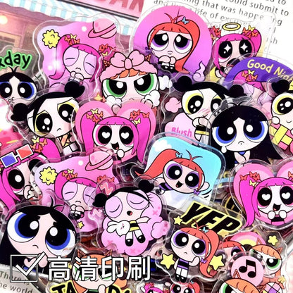 Power Puff Girls 4cm Acrylic Charms for DIY match game-open in live