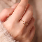 Bague en cristal naturel transparent – Clarté, Équilibre & Bonne Fortune