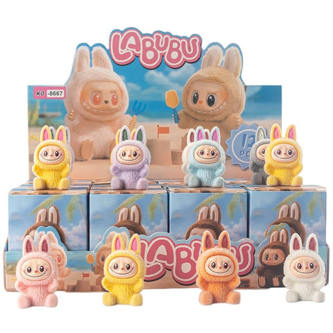 12pcs/Full Box Mini Furry Labubu Blind Box
