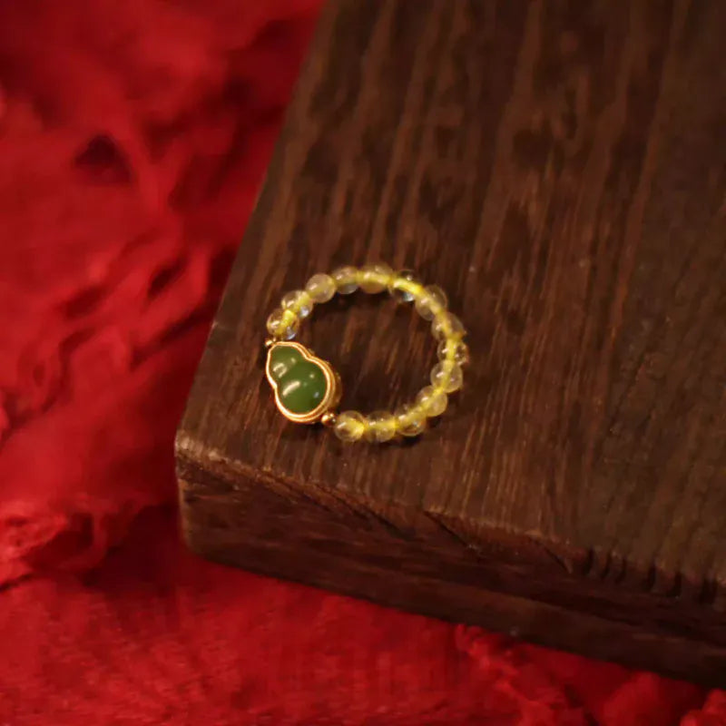Natutal Citrine Gourd Wealth-attracting Ring
