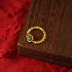 Bague Citrine Naturelle Gourde Attire la Richesse