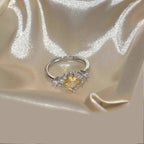 Bague en citrine jaune naturelle porte-bonheur et richesse