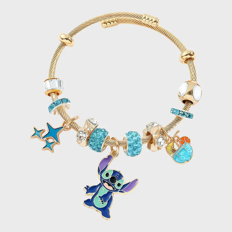 Stitch/Angel Pandora Bracelet-Golden