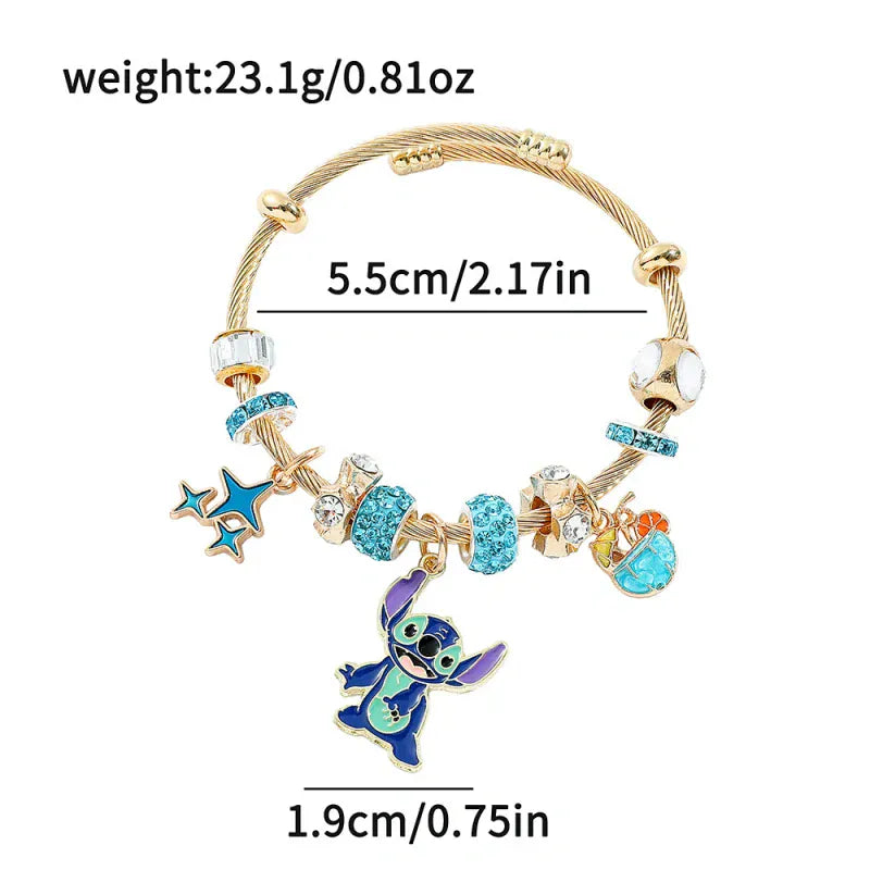 Stitch/Angel Pandora Bracelet-Golden