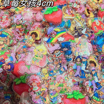 Strawberry Cake Girl 8cm Acrylic Charms for DIY match game-open in live