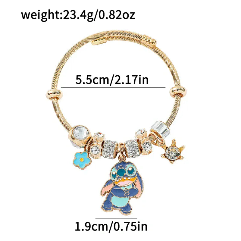 Stitch/Angel Pandora Bracelet-Golden