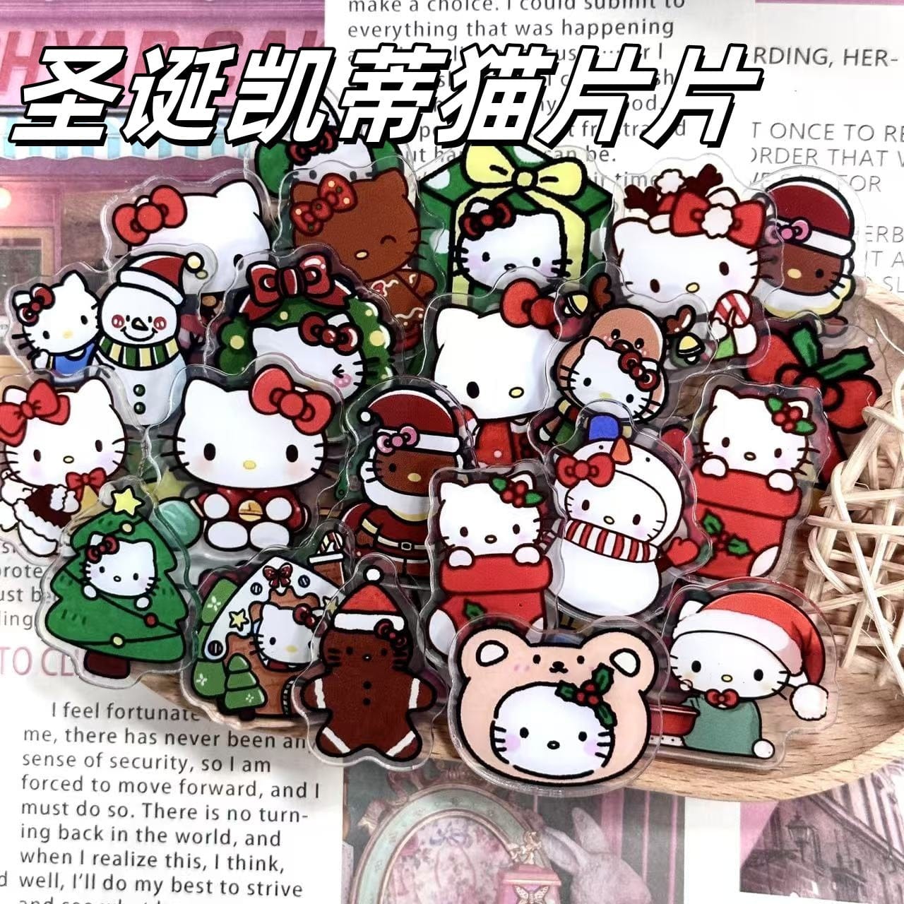 Hello Kitty 4cm Acrylic Charms for DIY match game-open in live