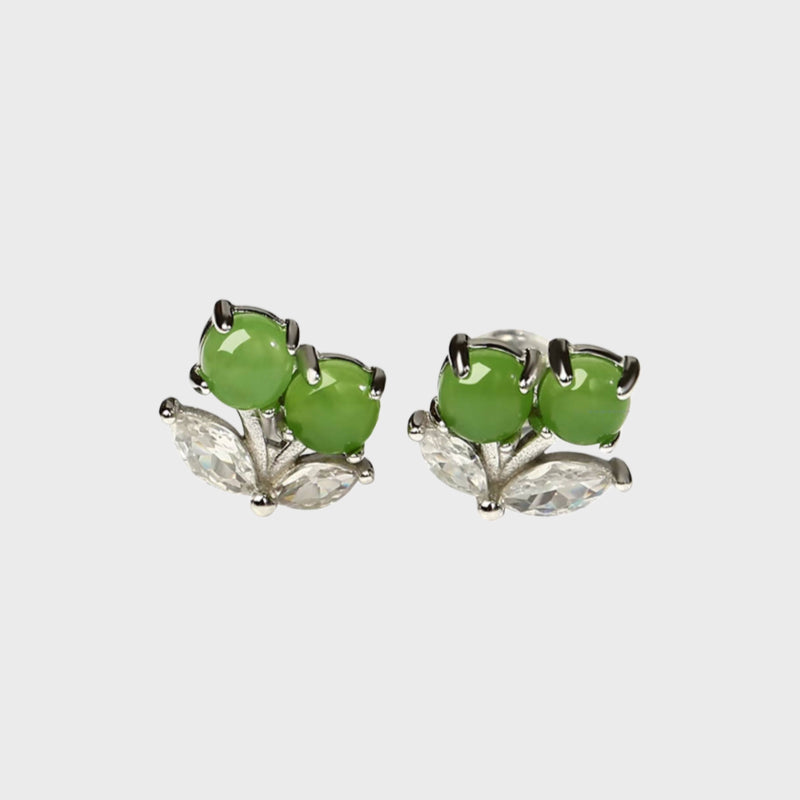 Pristine Courage Natural  Hetian Jade Earrings
