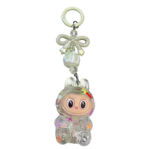 Bow Labubu Liquid Keychain
