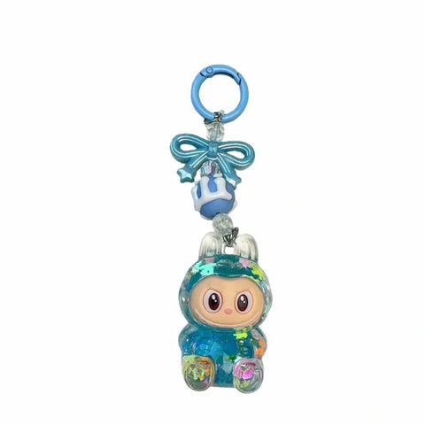 Bow Labubu Liquid Keychain