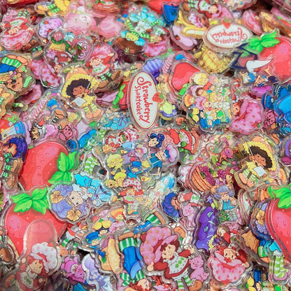 Strawberry Cake Girl 8cm Acrylic Charms for DIY match game-open in live