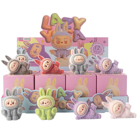 12pcs/Full Box Mini Furry Labubu Blind Box