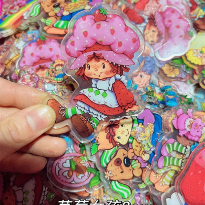 Strawberry Cake Girl 8cm Acrylic Charms for DIY match game-open in live