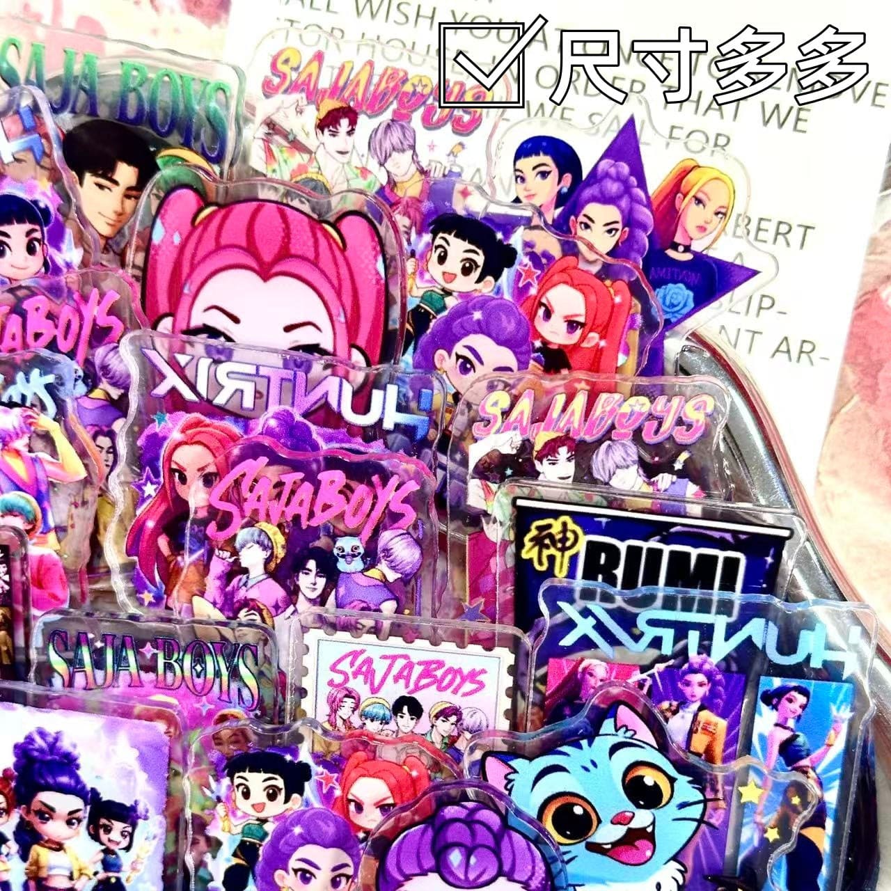 K-pop Demon Hunter 6cm Acrylic Charms for DIY match game-open in live