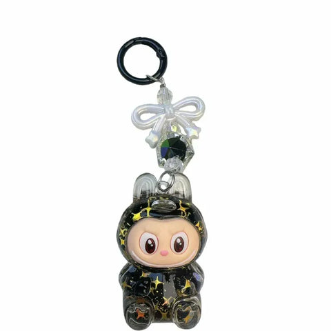 Bow Labubu Liquid Keychain