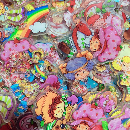 Strawberry Cake Girl 8cm Acrylic Charms for DIY match game-open in live