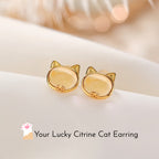 Boucles d'oreilles en citrine naturelle Joyful Purr