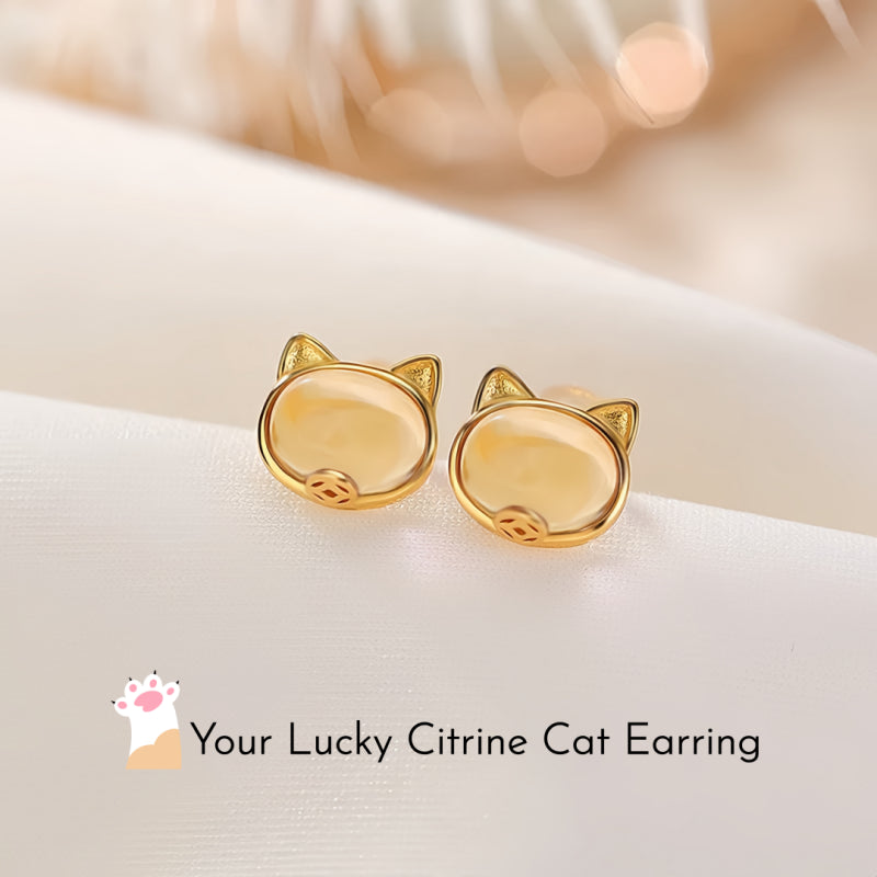 Joyful Purr Natural Citrine Earrings