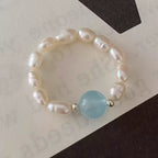 Aquamarine & Pearl Ring - Spiritual Benefits & Positive Energy