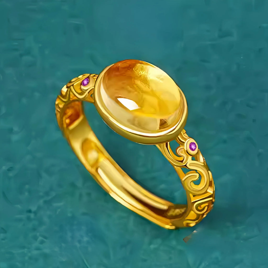 Golden Fortune Energy Natural Citrine Ring