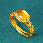 Bague en Citrine Naturelle "Golden Fortune Energy"