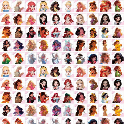 Princess Square 8cm Acrylic Charms for DIY match game-open in live