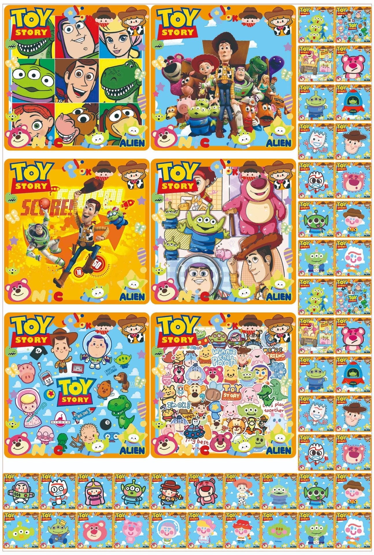 Toy Story Square 8cm Acrylic Charms for DIY match game-open in live