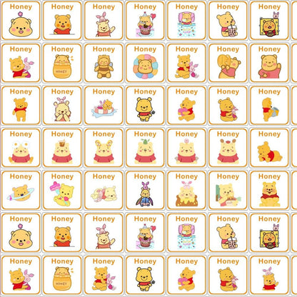 Winnie Square 4cm Acrylic Charms for DIY match game-open in live