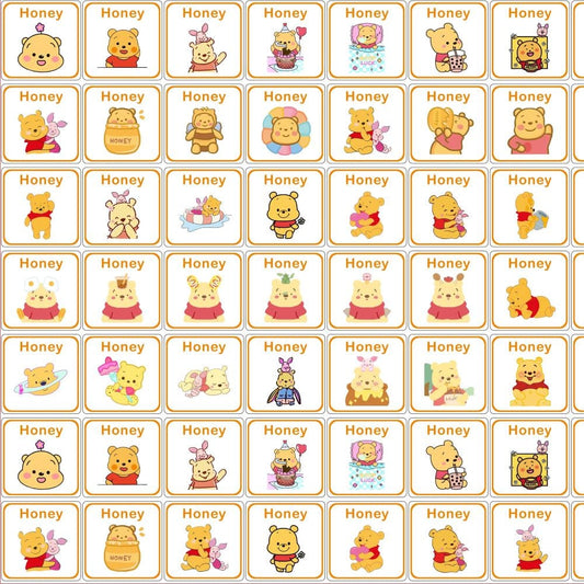 Winnie Square 4cm Acrylic Charms for DIY match game-open in live