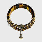 Bracelet en pierre naturelle œil de tigre, style rétro, multi-tours, empilable, pour homme