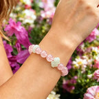 Bracelet en cristal naturel « Rose attire l'amour »