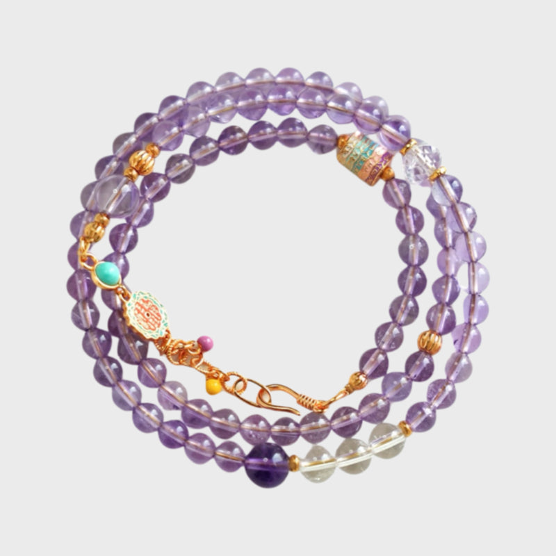 Third Eye Multi-Wrap Natural Crystal Bracelet