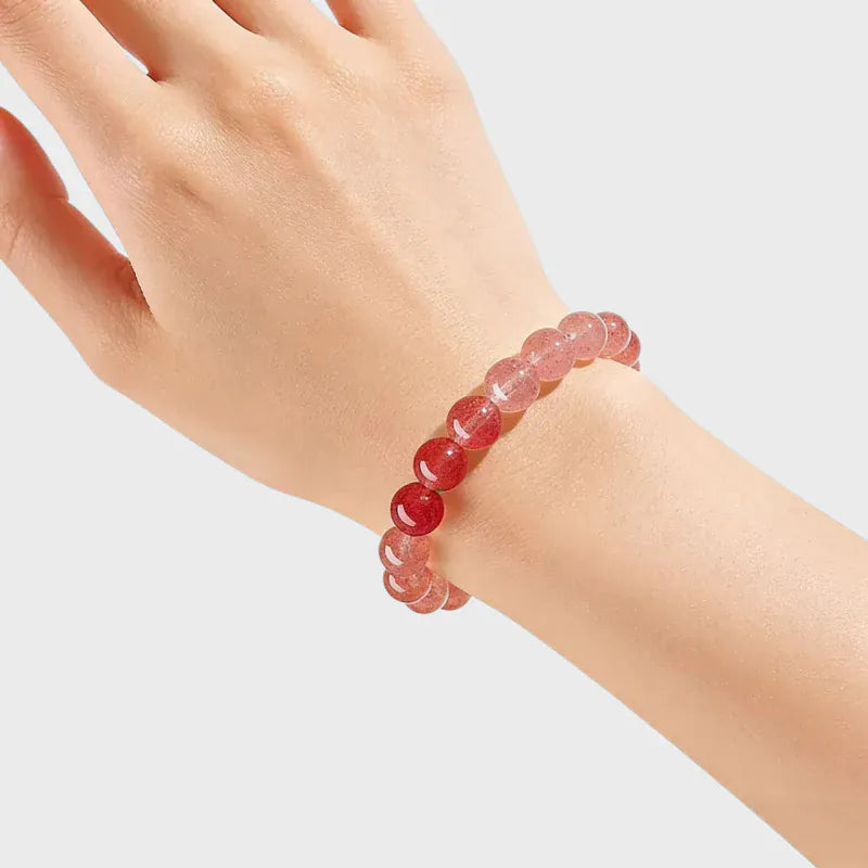 Blissful Love Natural Strawberry Quartz Bracelet